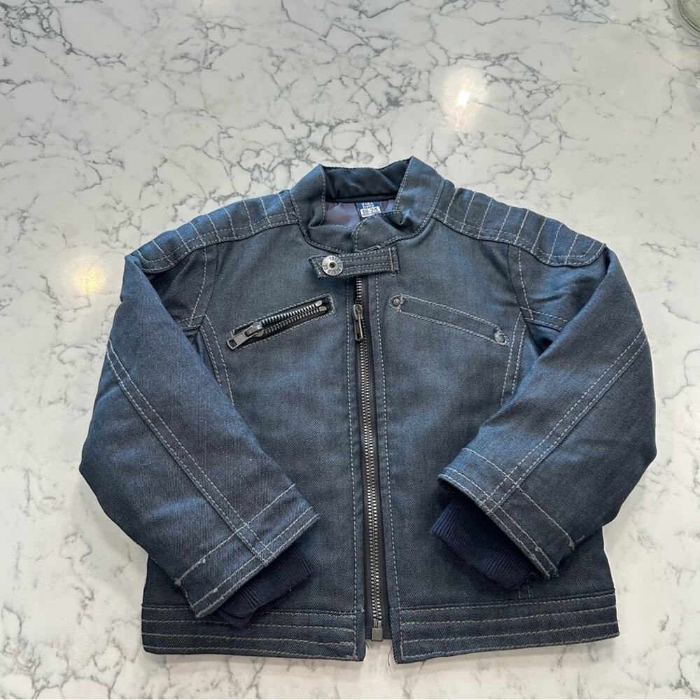 Zara Denim Style Full Zip Toddler‎ Baby Coat Size 18-24 Months